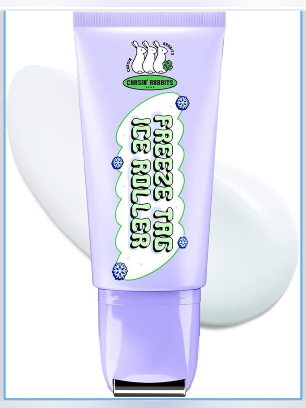 Chasin' Rabbits Freeze Tag Ice Roller, a 1.69 fl. oz. serum in a lavender tube